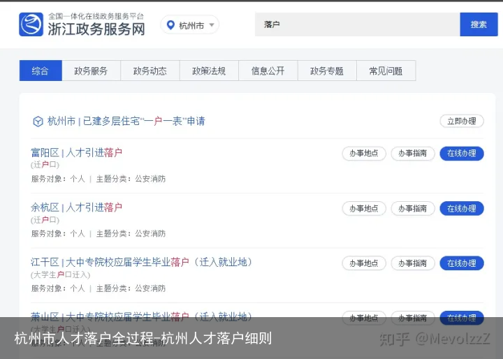 杭州市人才落户全过程-杭州人才落户细则