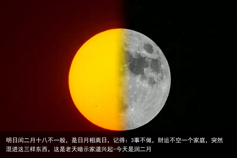 明日闰二月十八不一般,是日月相离日,记得:3事不做,财运不空一个家庭,突然混进这三样东西,这是老天暗示家道兴起-今天是润二月