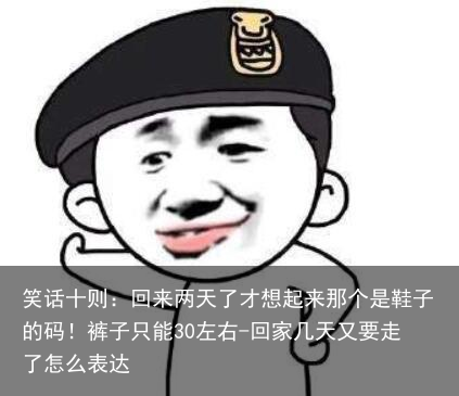 笑话十则:回来两天了才想起来那个是鞋子的码!裤子只能30左右-回家几天又要走了怎么表达