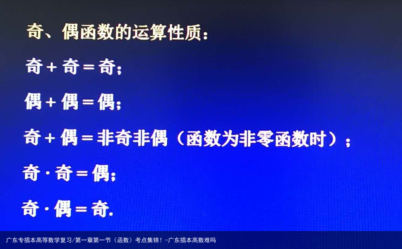 广东专插本高等数学复习/第一章第一节(函数)考点集锦!-广东插本高数难吗