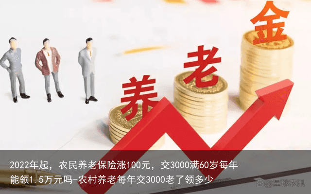2022年起,农民养老保险涨100元,交3000满60岁每年能领1.5万元吗-农村养老每年交3000老了领多少