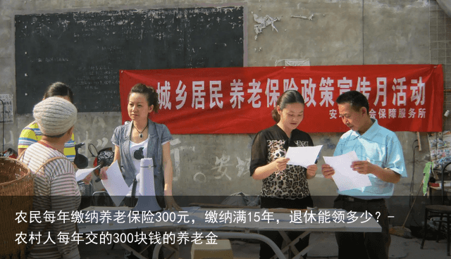 农民每年缴纳养老保险300元,缴纳满15年,退休能领多少?-农村人每年交的300块钱的养老金