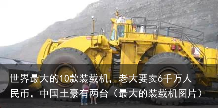 世界最大的10款装载机,老大要卖6千万人民币,中国土豪有两台(最大的装载机图片)