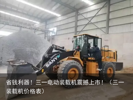 省钱利器!三一电动装载机震撼上市!(三一装载机价格表)