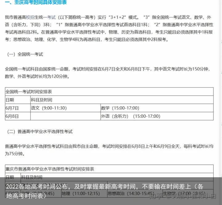 2022各地高考时间公布,及时掌握最新高考时间,不要输在时间差上(各地高考时间表)