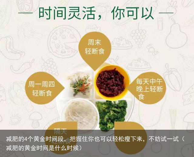 减肥的4个黄金时间段,把握住你也可以轻松瘦下来,不妨试一试(减肥的黄金时间是什么时候)