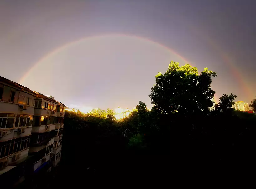 乳状云+双彩虹+晚霞!今天京城天空奇观美景轮番登场