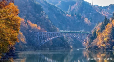 日本这条铁路,穿过秋天的红枫雪乡,吸引着中国游客打卡-日本枫树山红叶
