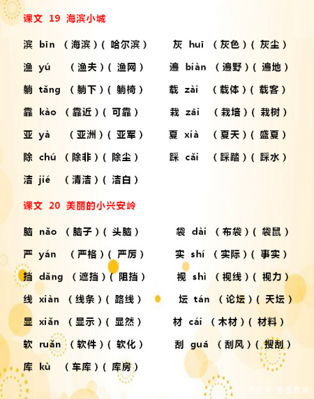 三年级语文田字格生字大全,生字注音、组词,孩子必备辅导资料!-三年级语文生字田字格书写图片