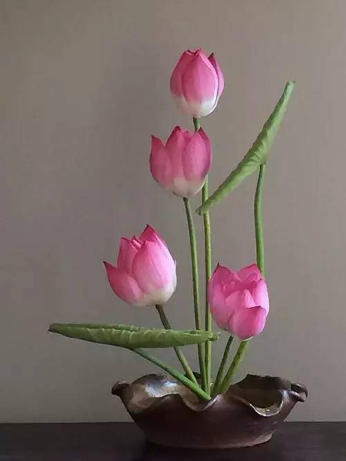 花道|插莲,莲花之意,唯有清心方可体会!(莲花图画优秀作品)