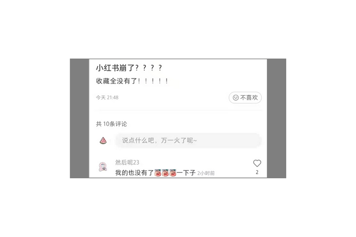 小红书5个月崩溃3次,收藏内容无法显示,种草乱象遭两大媒体批判(小红书被收藏的数量不显示怎么办)