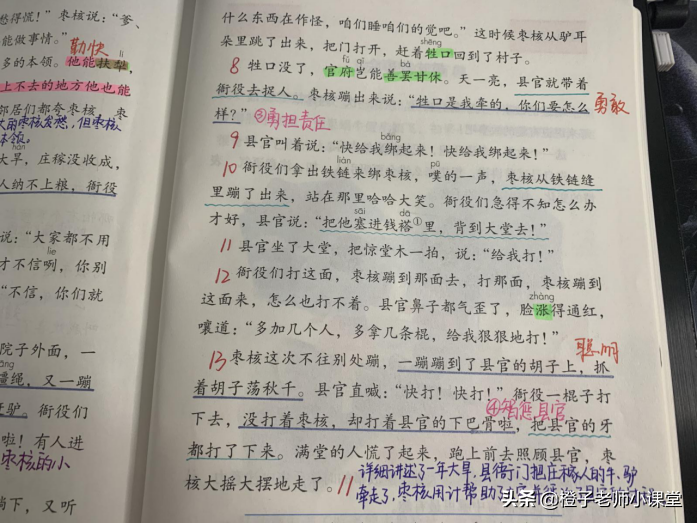 三年级课本《枣核》,语文老师整理笔记,体会枣核聪明勇敢-枣核课文三年级下册视频