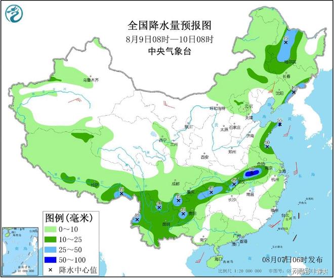 中央气象台:暴雨持续降临下列地区,8月7~9号,天气预报(8月4日暴雨)