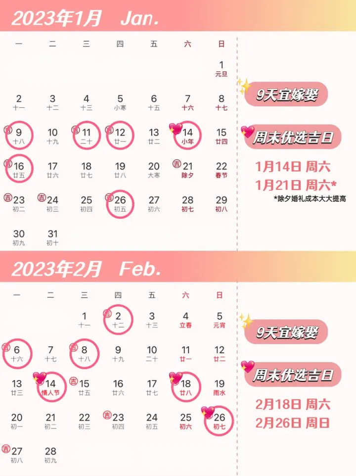 2023年结婚吉日&电子请帖攻略大全(2023嫁娶黄道吉日查询)