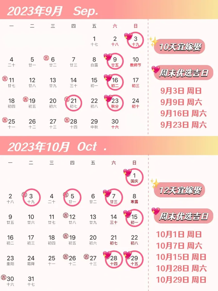 2023年结婚吉日&电子请帖攻略大全(2023嫁娶黄道吉日查询)