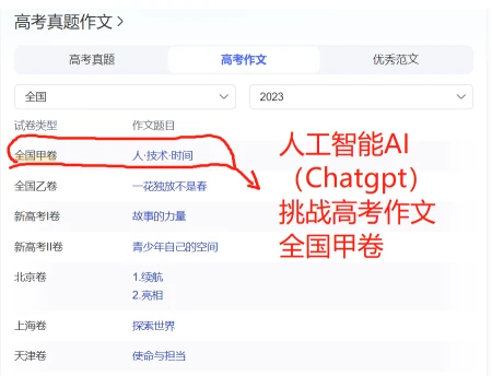 人工智能AI(Chagpt)挑战2023高考作文:全国甲卷-人工智能话题作文