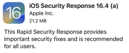 苹果向 iOS 16.4 推送第二个快速安全响应更新-ios最新推送