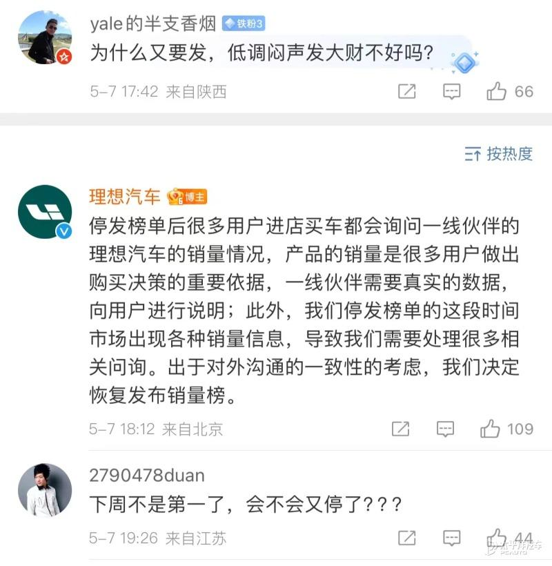 等了7周终于公布!理想汽车再发周销量榜!不是第一就不发?