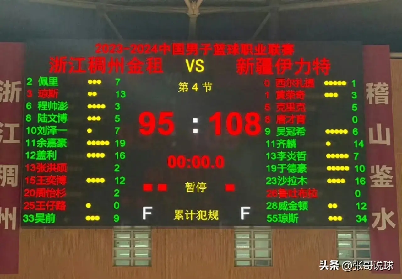 CBA半决赛丨新疆108-95完胜浙江,总比分3-1晋级总决赛