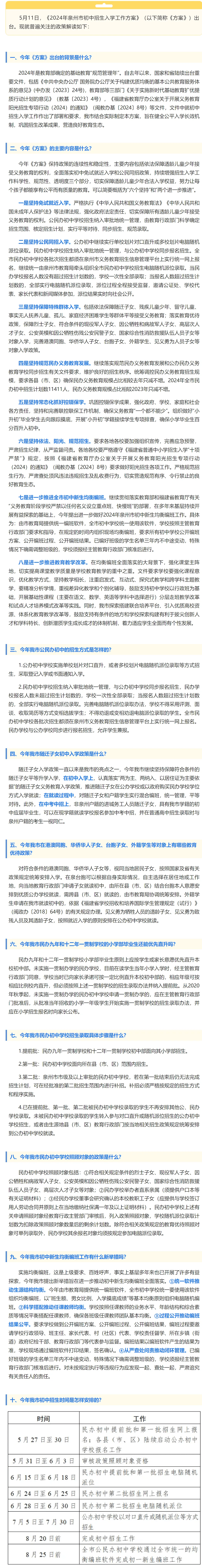 扩招!2024泉州小升初招生计划&政策出炉!报名摇号时间确定!