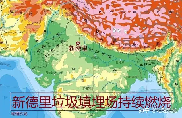 印度异常高温天气,导致新德里北部巴尔斯瓦垃圾填埋场持续燃烧
