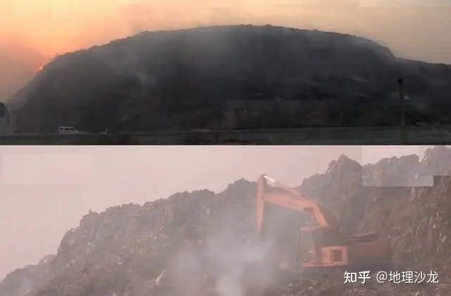 印度异常高温天气,导致新德里北部巴尔斯瓦垃圾填埋场持续燃烧
