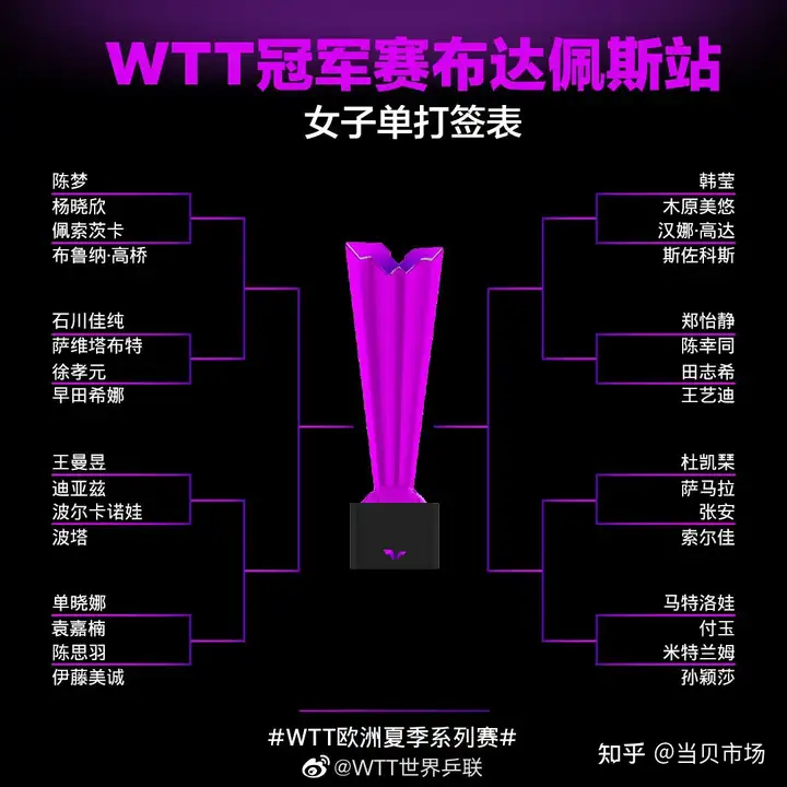 2022年WTT冠军赛观赛指南:比赛签表、赛程时间、观看方法