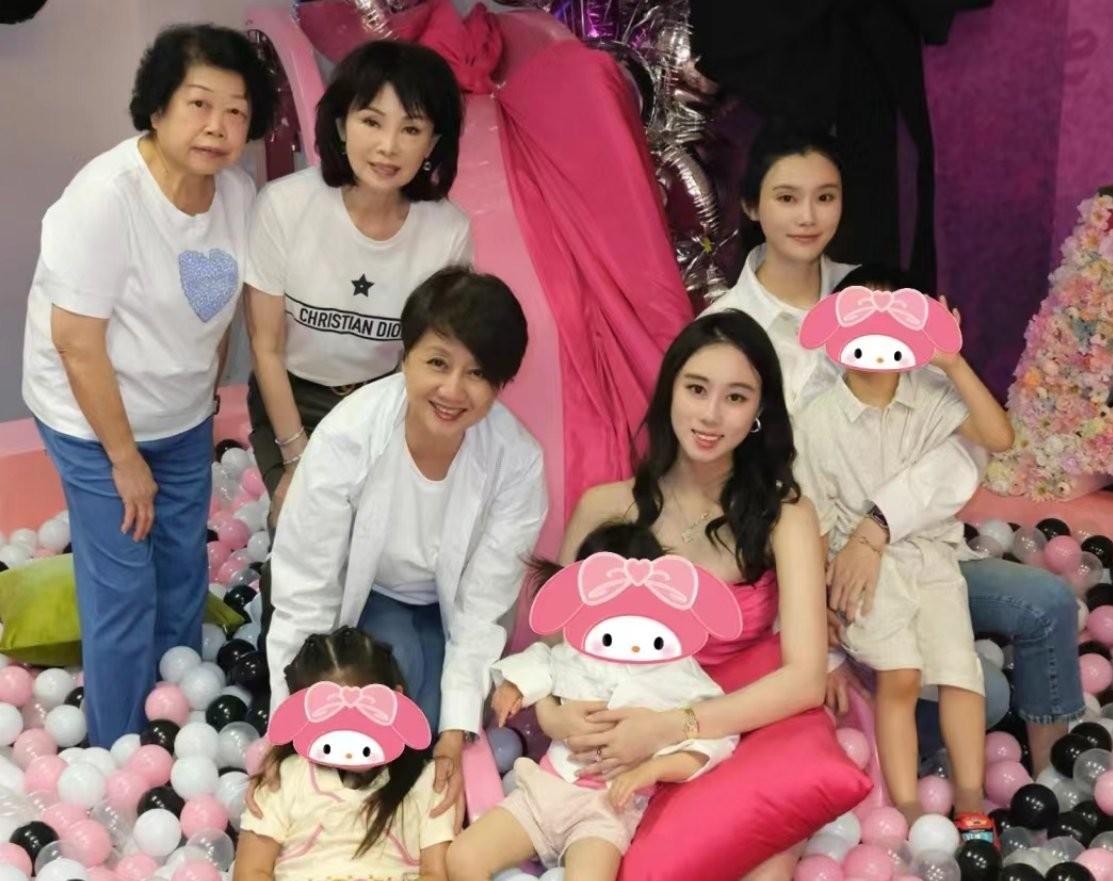 奚梦瑶携儿女为何超欣庆生,姑嫂合照好开心,5岁何广燊长高许多-奚梦瑶未婚先孕?四太回应称何猷君很神秘