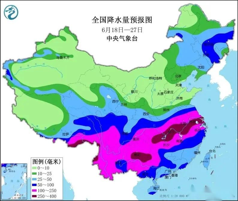 强降雨高温中心已定,今天夜间至6月20日天气预报,暴雨分布如下-天气预报60天精准度