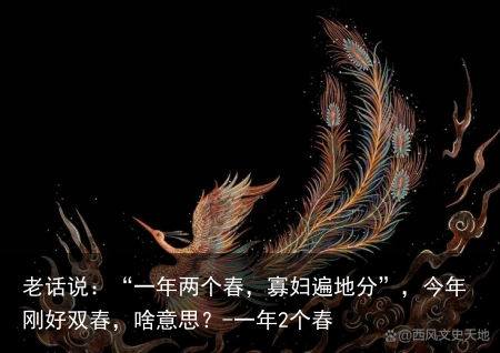 老话说：“一年两个春，寡妇遍地分”，今年刚好双春，啥意思？-一年2个春