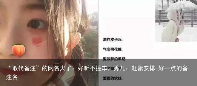 “取代备注”的网名火了：好听不撞车，秀儿：赶紧安排-好一点的备注名