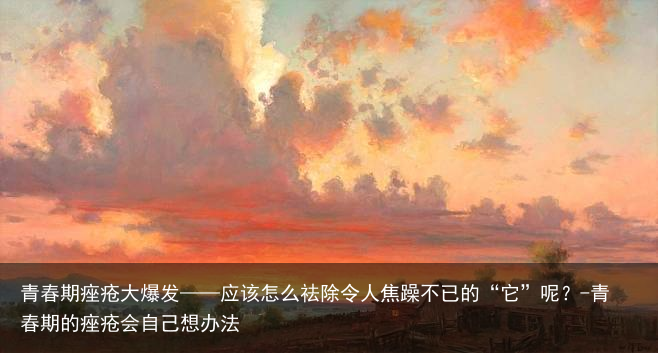 青春期痤疮大爆发——应该怎么祛除令人焦躁不已的“它”呢？-青春期的痤疮会自己想办法