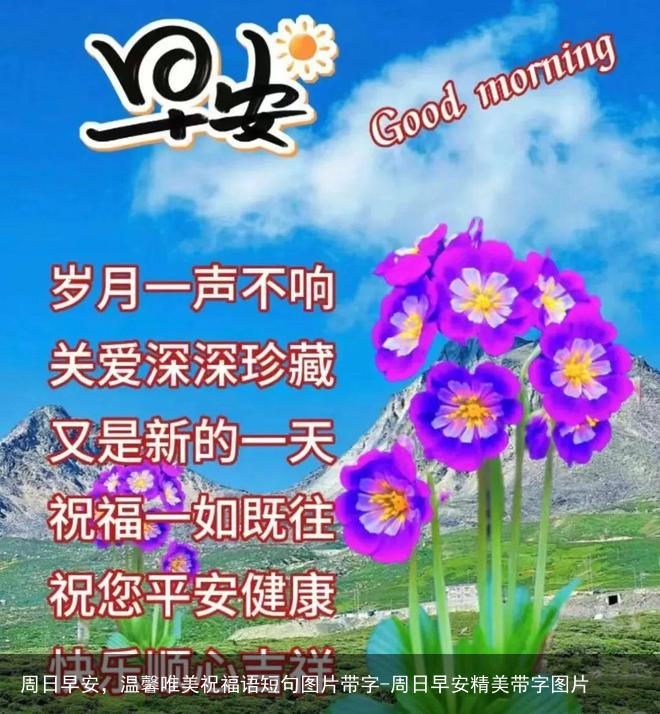 周日早安，温馨唯美祝福语短句图片带字-周日早安精美带字图片