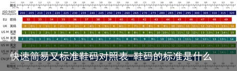 快速简易又标准鞋码对照表-鞋码的标准是什么