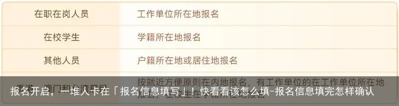 报名开启，一堆人卡在「报名信息填写」！快看看该怎么填-报名信息填完怎样确认