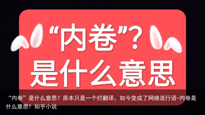 “内卷”是什么意思？原本只是一个烂翻译，如今变成了网络流行语-内卷是什么意思? 知乎小说