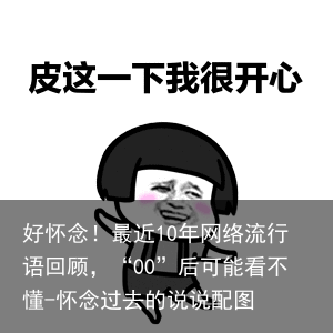 好怀念！最近10年网络流行语回顾，“00”后可能看不懂-怀念过去的说说配图