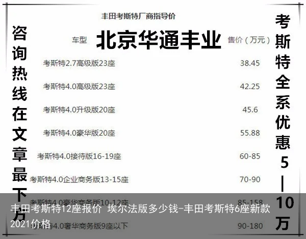 丰田考斯特12座报价 埃尔法版多少钱-丰田考斯特6座新款2021价格