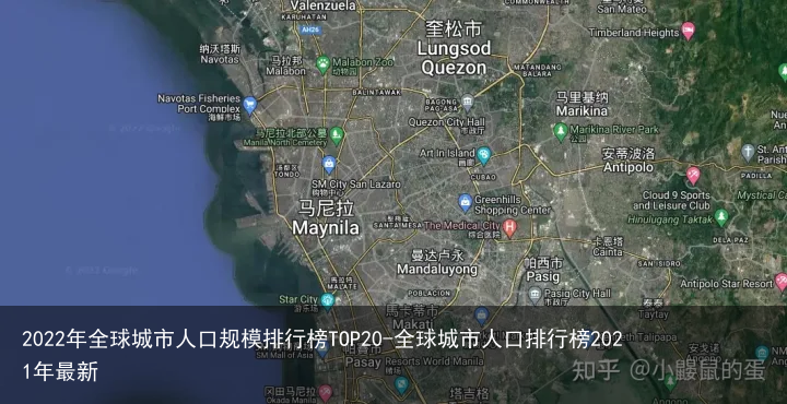 2022年全球城市人口规模排行榜TOP20-全球城市人口排行榜2021年最新