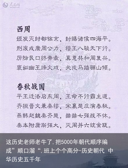 这历史老师老牛了,把5000年朝代顺序编成”顺口溜“,班上个个高分-历史朝代 中华历史五千年
