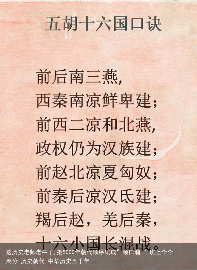 这历史老师老牛了,把5000年朝代顺序编成”顺口溜“,班上个个高分-历史朝代 中华历史五千年