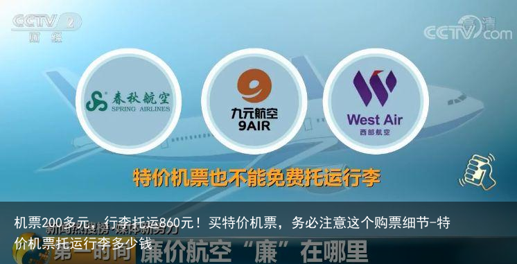 机票200多元，行李托运860元！买特价机票，务必注意这个购票细节-特价机票托运行李多少钱