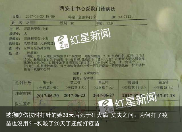 被狗咬伤按时打针的她28天后死于狂犬病 丈夫之问：为何打了疫苗也没用？-狗咬了20天了还能打疫苗