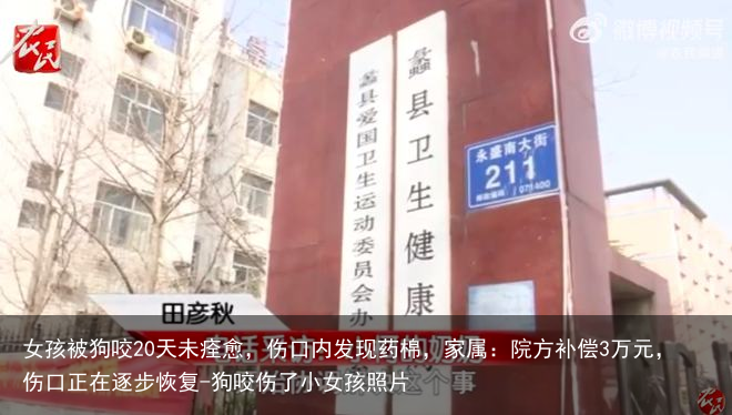 女孩被狗咬20天未痊愈，伤口内发现药棉，家属：院方补偿3万元，伤口正在逐步恢复-狗咬伤了小女孩照片