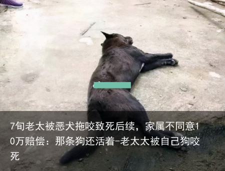 7旬老太被恶犬拖咬致死后续，家属不同意10万赔偿：那条狗还活着-老太太被自己狗咬死
