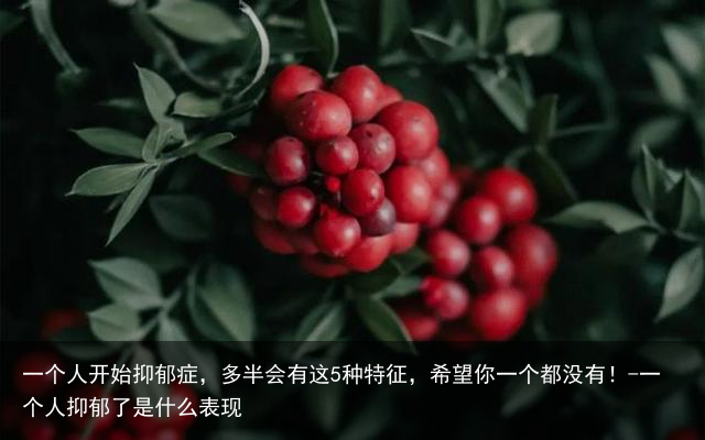 一个人开始抑郁症，多半会有这5种特征，希望你一个都没有！-一个人抑郁了是什么表现