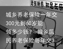 城乡养老保险一年交300元到60岁能领多少钱？-城乡居民养老保险每年交300元