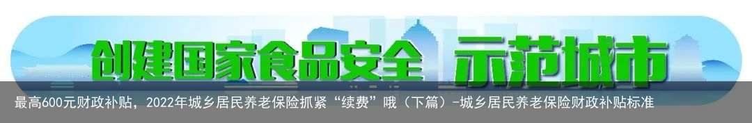 最高600元财政补贴，2022年城乡居民养老保险抓紧“续费”哦（下篇）-城乡居民养老保险财政补贴标准