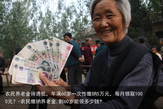 农民养老金待遇低，年满60岁一次性缴纳5万元，每月领取1000元？-农民缴纳养老金,到60岁能领多少钱?