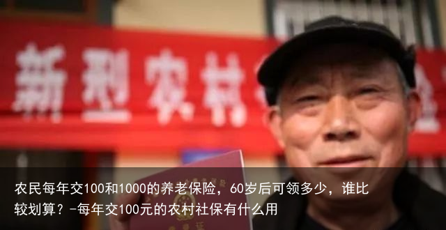 农民每年交100和1000的养老保险，60岁后可领多少，谁比较划算？-每年交100元的农村社保有什么用